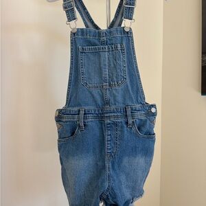 Cat & Jack Girls Stretch Denim Short Overalls XL